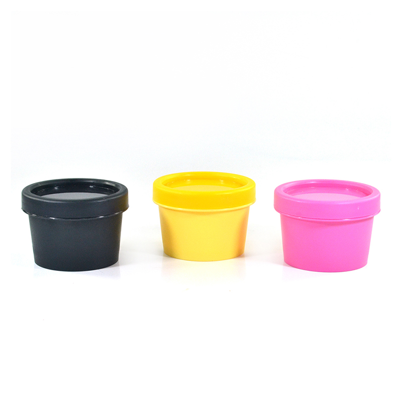 Empty 50g plastic skin care packaging black yellow pink face cream containers cosmetic jar