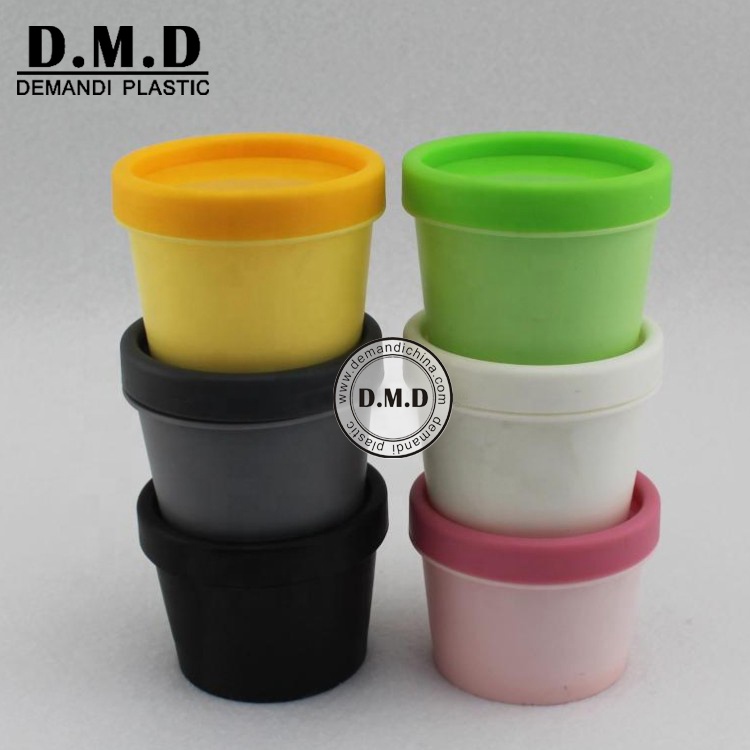 Empty 50gram 100g 200g black plastic jars for body face scrub