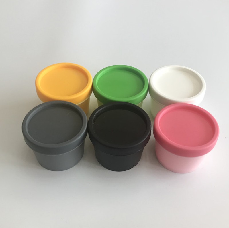 Empty 50gram 100g 200g black plastic jars for body face scrub