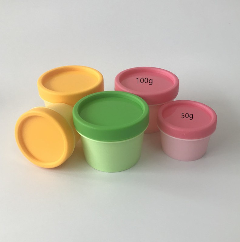 Empty 50gram 100g 200g black plastic jars for body face scrub