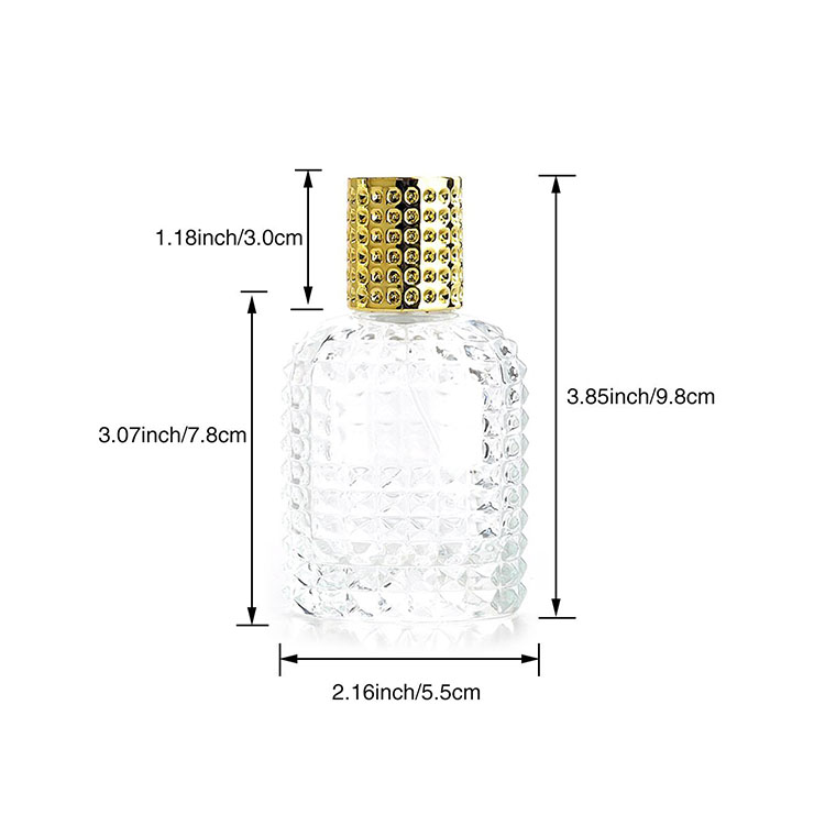 Empty 50ml Perfume Glass Bottle With Non-slip surface
