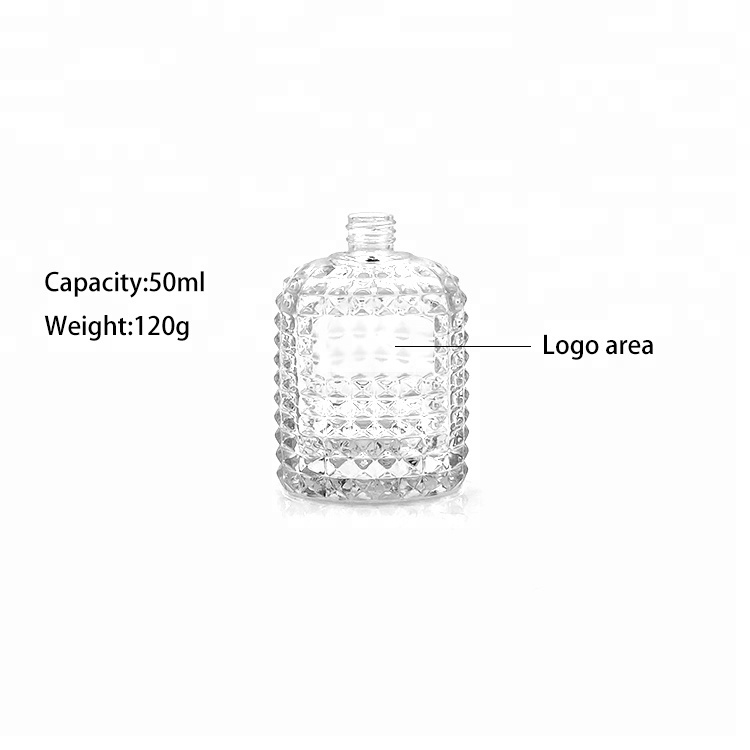 Empty 50ml Perfume Glass Bottle With Non-slip surface