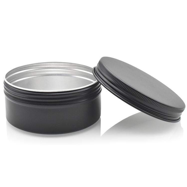 Empty 5g 10g 15g 30g 50g 60g 100g round black cosmetic beard oil hair wax skin care cream aluminum jar
