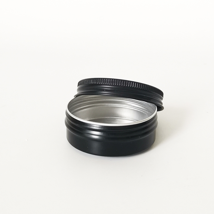 Empty 5g 10g 15g 30g 50g 60g 100g round black cosmetic beard oil hair wax skin care cream aluminum jar