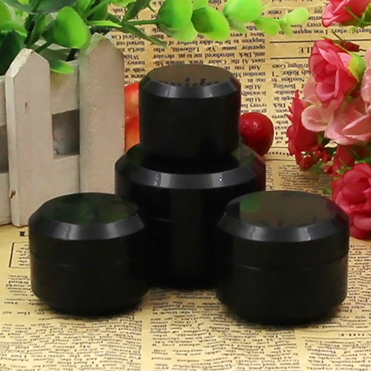 Empty 5g 15g 30g Plastic Cream Jar Double Black Refillable Cosmetic Container Facial Mask Packaging Face Cream Jar