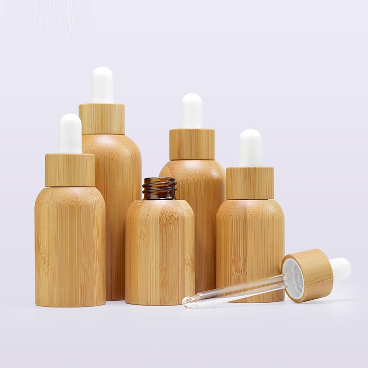 Empty 5ml 10ml 15ml 20ml 30ml 50ml 100ml Bamboo Dropper Bottle for Essential Oil