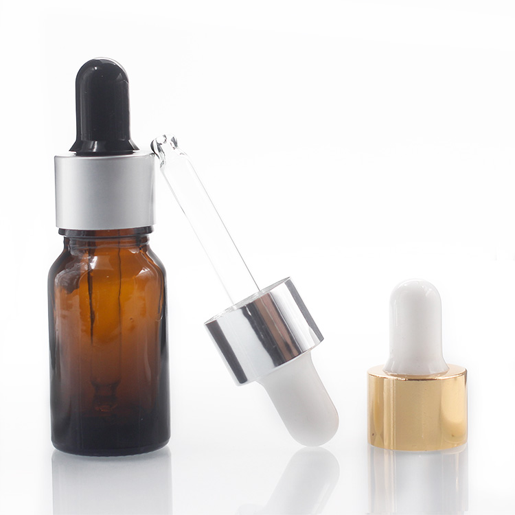 Empty 5ml 10ml 15ml 20ml 30ml 50ml 100ml Round Amber Glass Dropper Bottle For Essential Oil