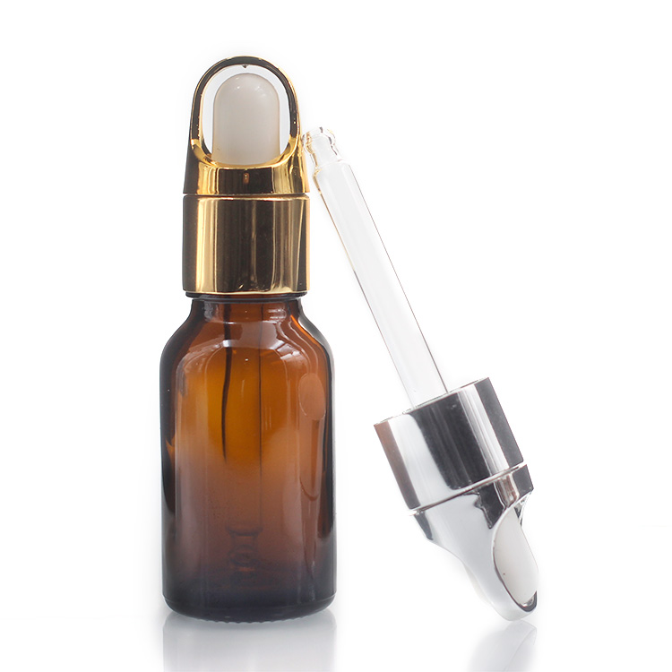 Empty 5ml 10ml 15ml 20ml 30ml 50ml 100ml Round Amber Glass Dropper Bottle For Essential Oil