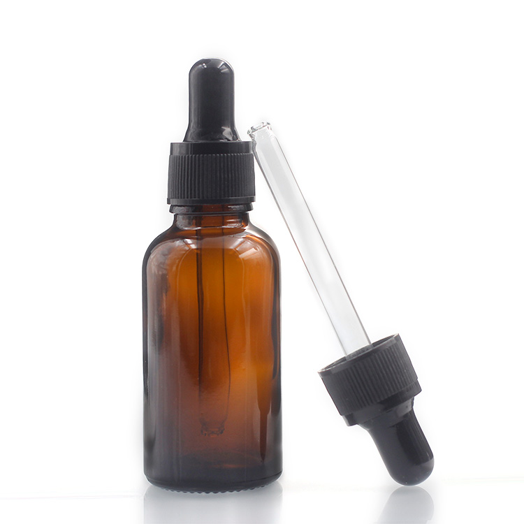 Empty 5ml 10ml 15ml 20ml 30ml 50ml 100ml Round Amber Glass Dropper Bottle For Essential Oil