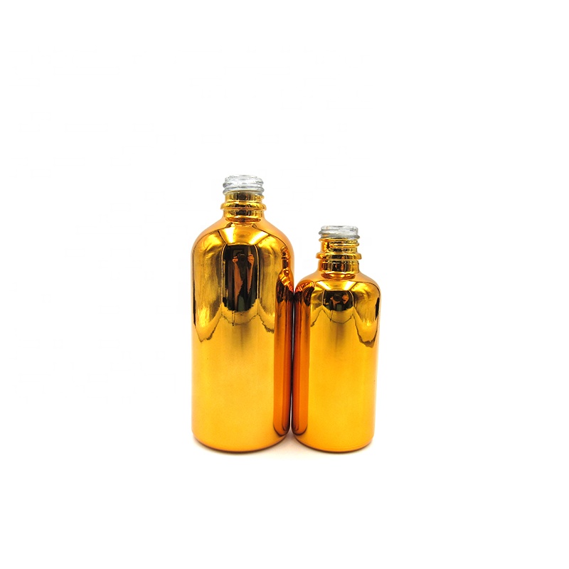 Empty 5ml 10ml 15ml 20ml 30ml 50ml 100ml essential oil beard oil electric plating gold dropper bottle with gift box
