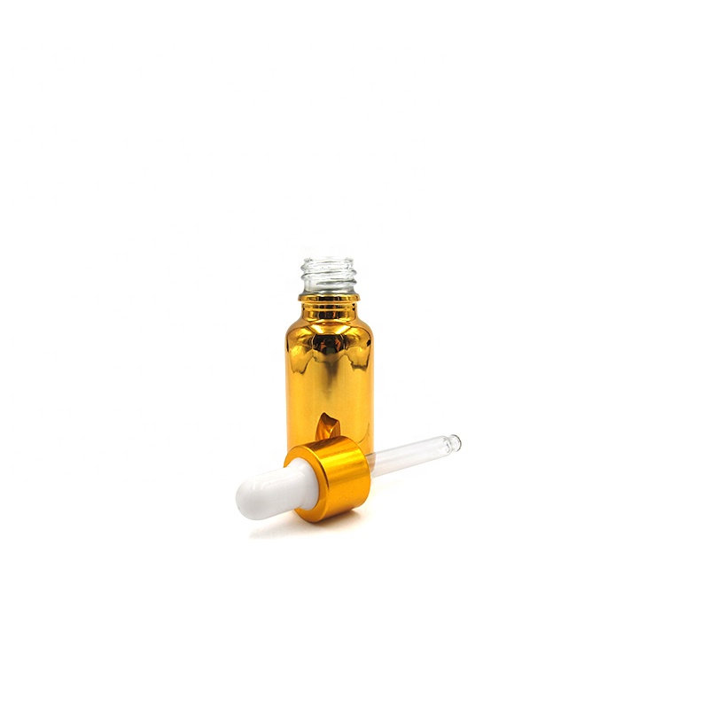 Empty 5ml 10ml 15ml 20ml 30ml 50ml 100ml essential oil beard oil electric plating gold dropper bottle with gift box