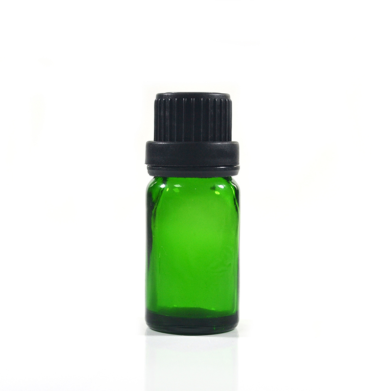 Empty 5ml 10ml 15ml 20ml 30ml 50ml 100ml natuaral green essential oil glass bottle with tamperproof lid and plug