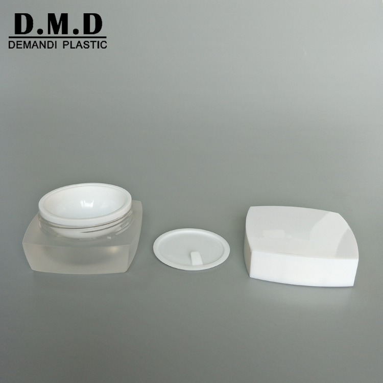 Empty 5ml 10ml 15ml 30ml 50ml empty face serum cream cosmetic square frosted jar with white top
