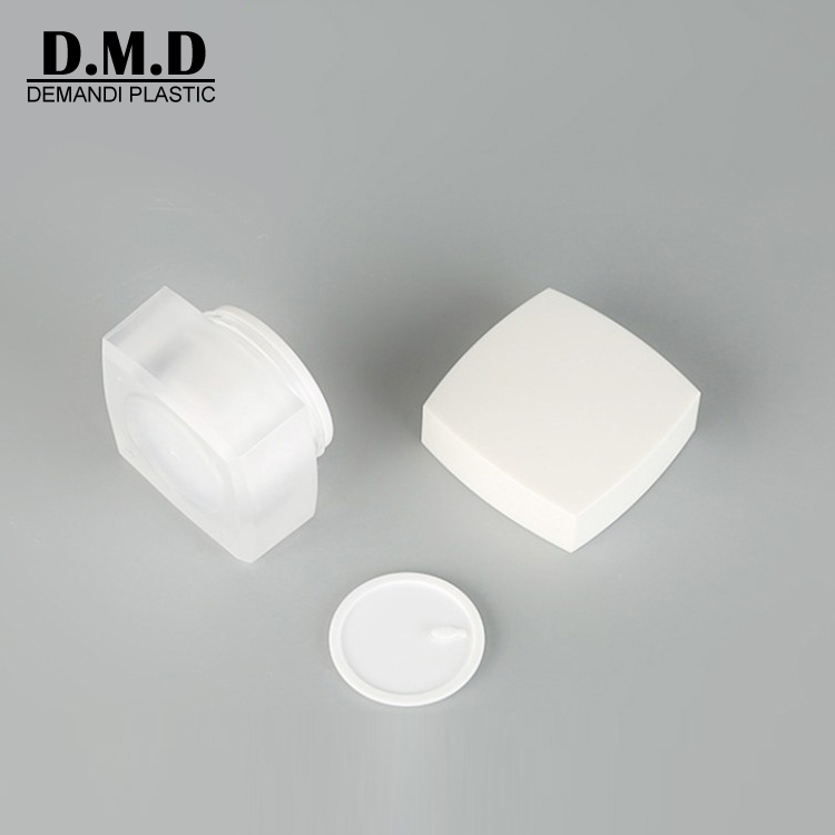 Empty 5ml 10ml 15ml 30ml 50ml empty face serum cream cosmetic square frosted jar with white top