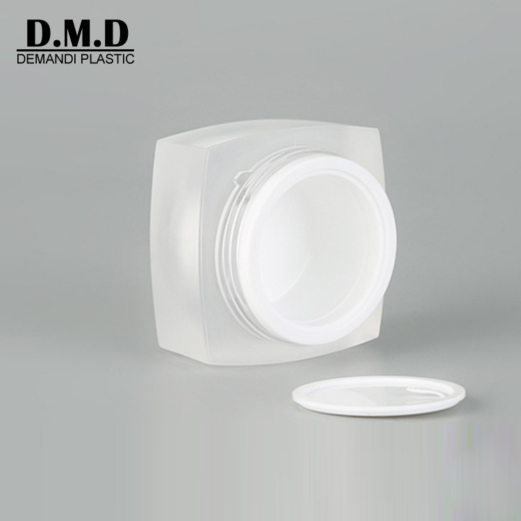 Empty 5ml 10ml 15ml 30ml 50ml empty face serum cream cosmetic square frosted jar with white top