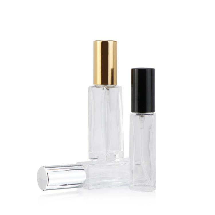 Empty 5ml 10ml 20ml 30ml glass spray bottle square refillable perfume fragrance glass bottle for sale