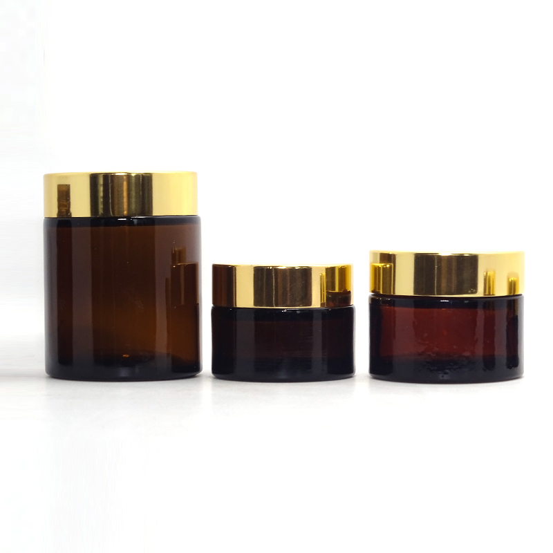 Empty 5ml 15ml 30ml 60ml Amber Glass Jar For cosmetics