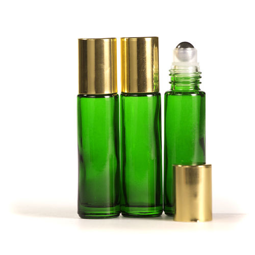 Empty 5ml 5 ml 10ml 10 ml custom clear color perfume essential oil glass roller roll on bottle with stainless steel roller ball