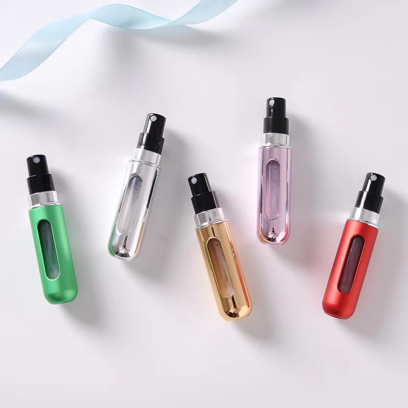 Empty 5ml Mini Portable Pocket Parfum Atomizer Bottom Refillable Spray Perfume Aluminum Atomizer Cosmetic Aluminum Bottle