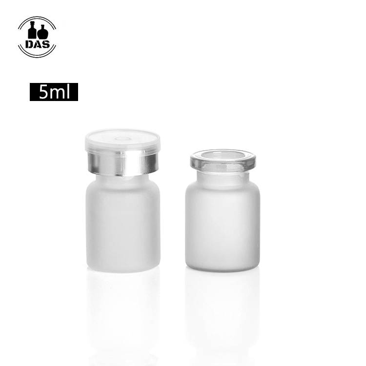 Empty 5ml frosted clear glass serum vial medicine penicillin bottle