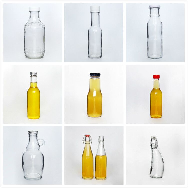 Empty 5oz 10oz 12oz 16oz BBQ Bottles Glass Hot Sauce Bottles