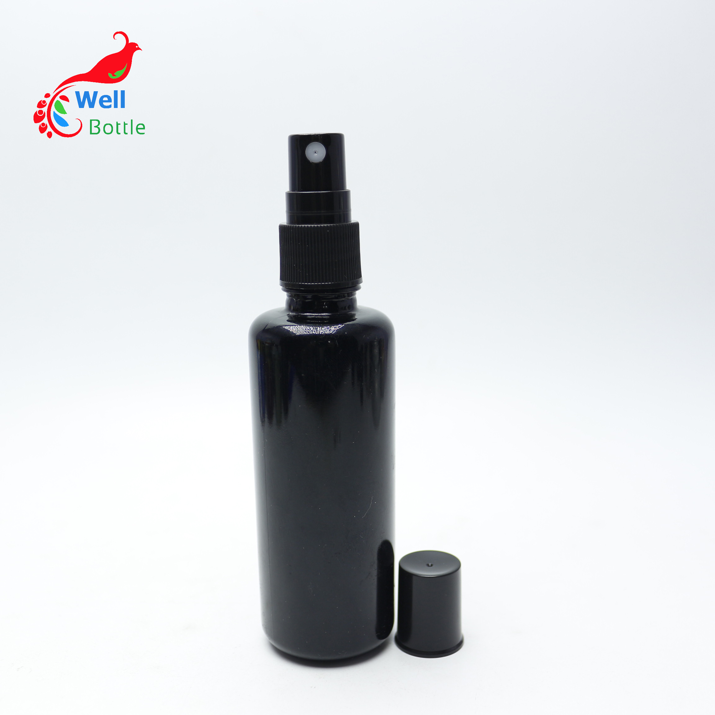 Empty 60ml 2oz Uv mist bottle black glass violet bottle with spray cap for Fragrance DV224E