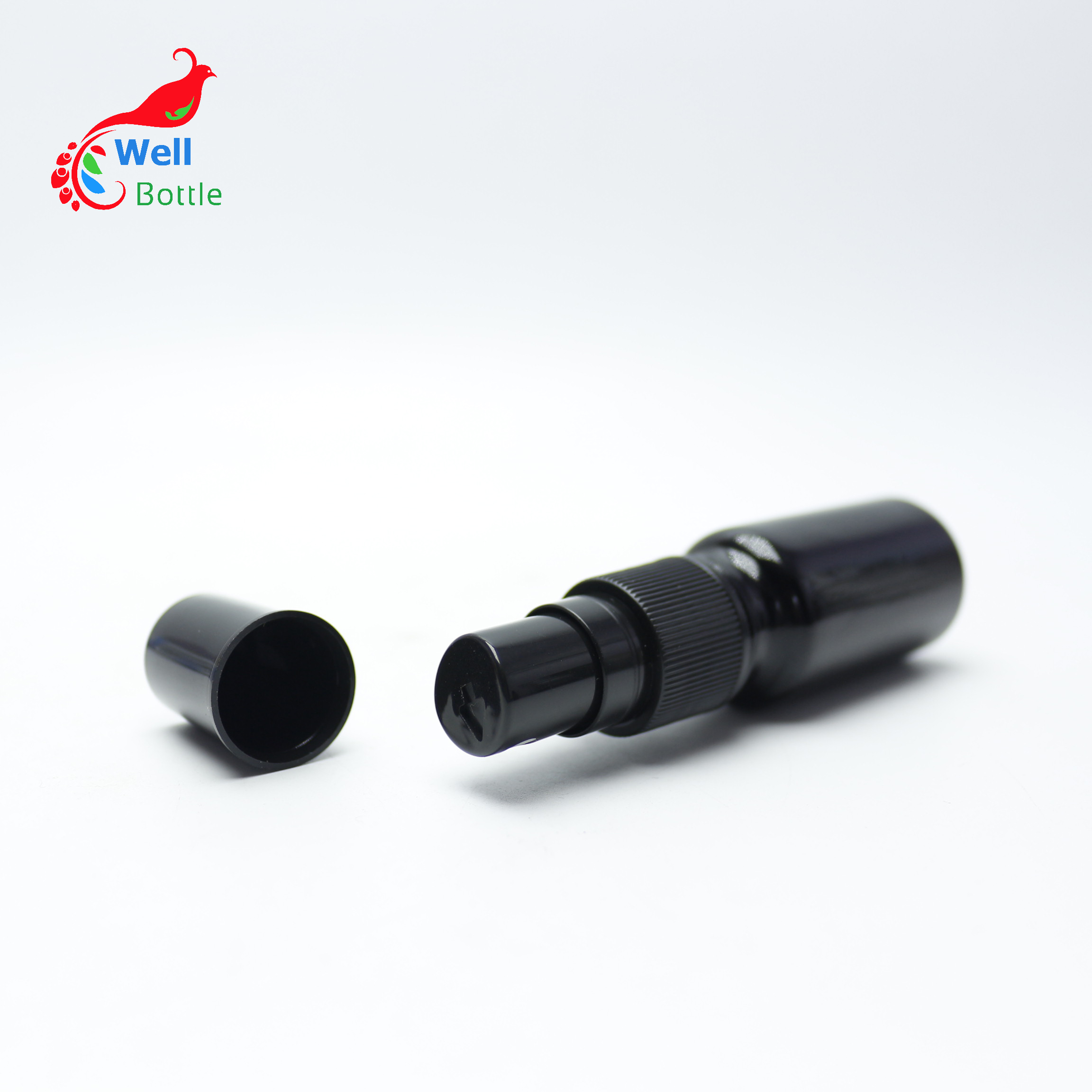Empty 60ml 2oz Uv mist bottle black glass violet bottle with spray cap for Fragrance DV224E