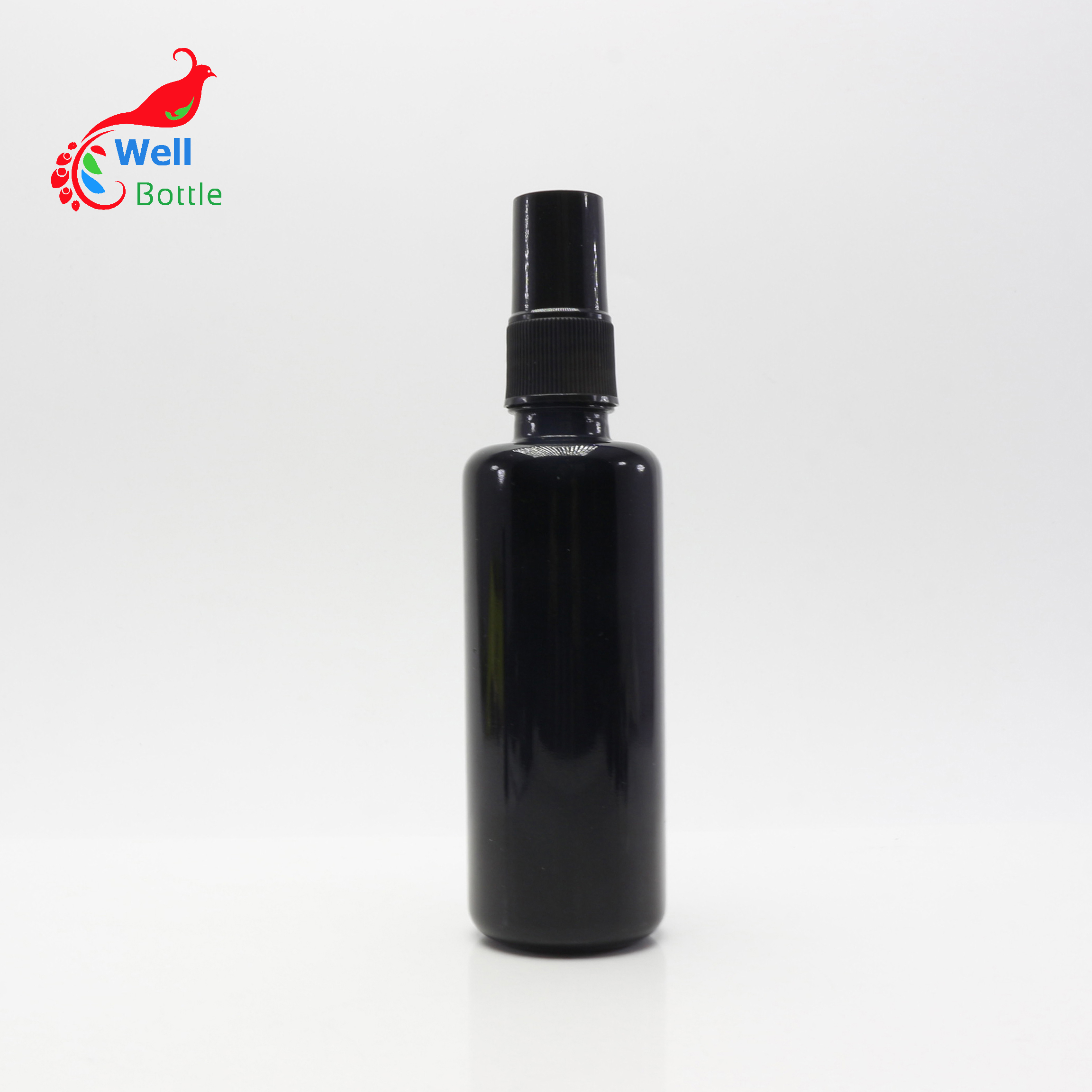 Empty 60ml 2oz Uv mist bottle black glass violet bottle with spray cap for Fragrance DV224E