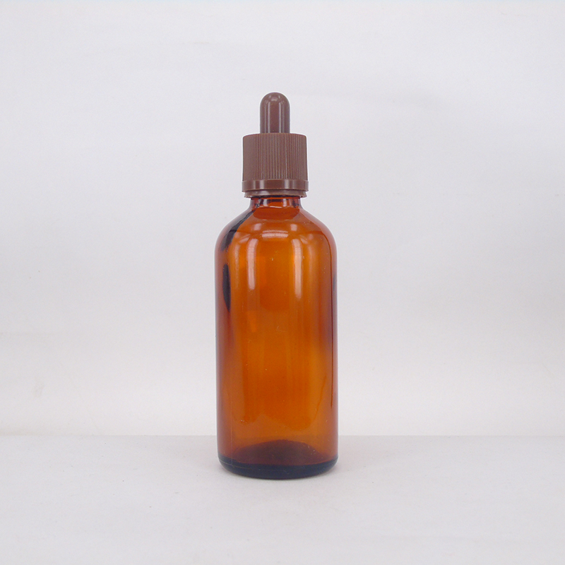 Empty 60ml amber glass dropper bottle 2oz with dropper cap for essential oil