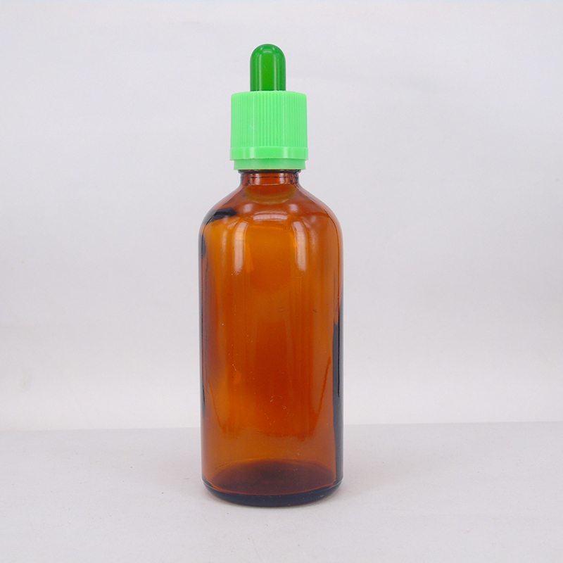 Empty 60ml amber glass dropper bottle 2oz with dropper cap for essential oil