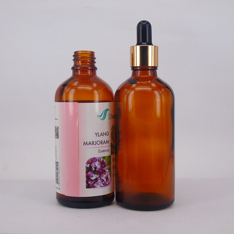 Empty 60ml amber glass dropper bottle 2oz with dropper cap for essential oil