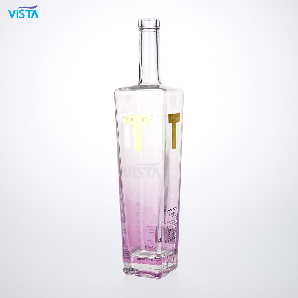 Empty 750ml Sprayed Color glass bottles liquor