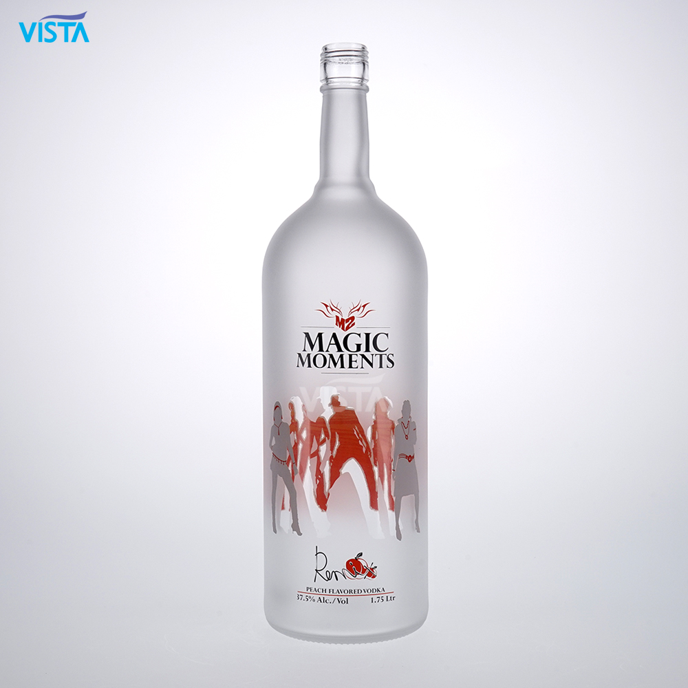 Empty 750ml cork top vodka glass bottles