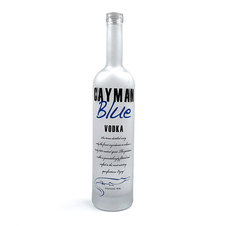 Empty 750ml grey goose frosted glass vodka bottle