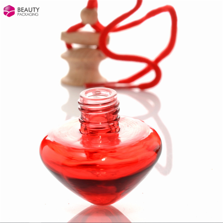 Empty 7ml Hanging Car Air Freshener Perfume Diffuser Glass Bottle with Wooden Cap Screen Printing Personal Care Carton Box