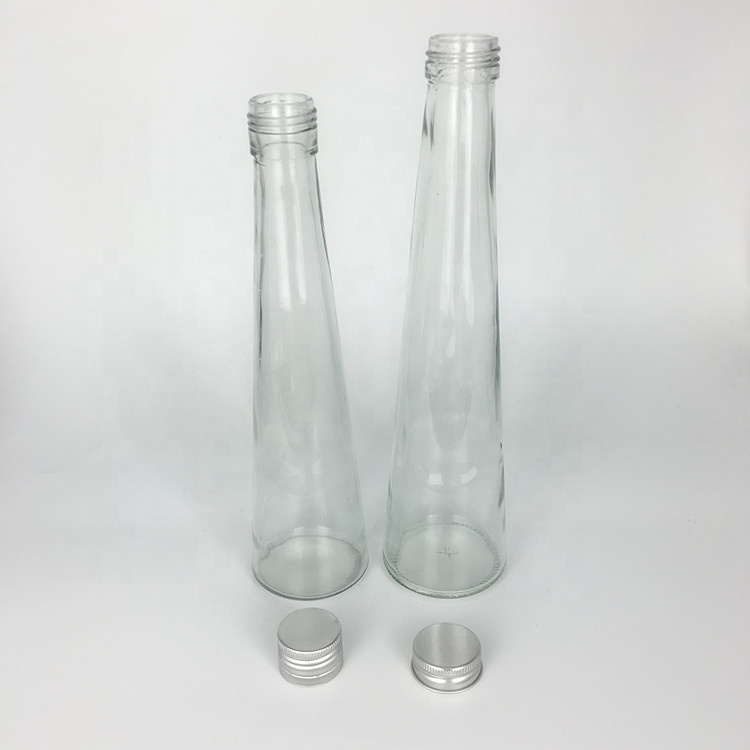 Empty 8oz 12oz conical flask glass bottle for cold coffee milk tea lemonade