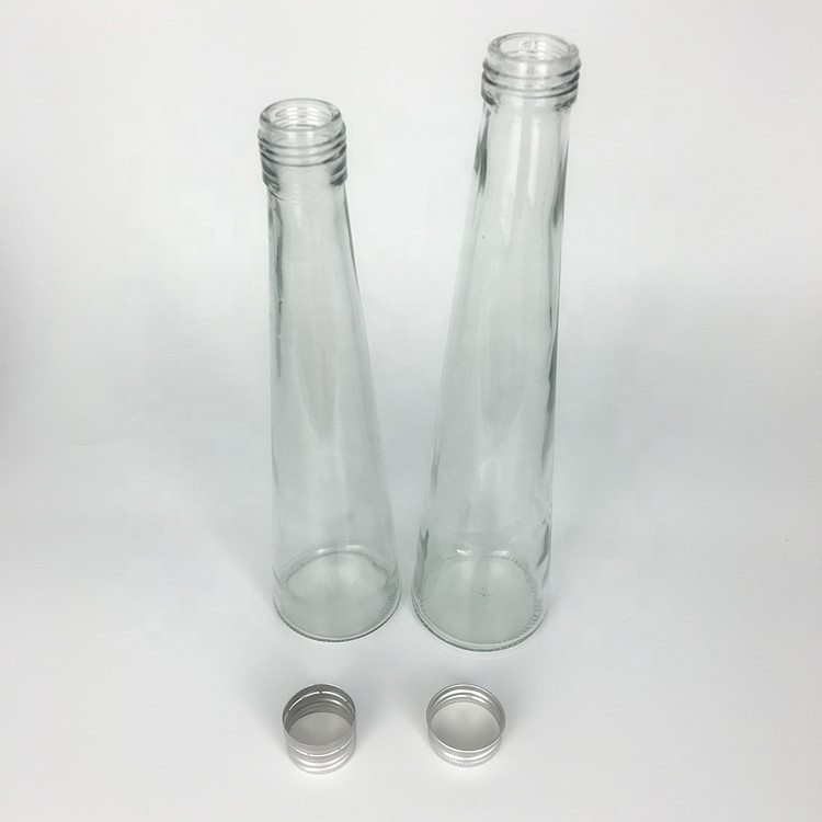 Empty 8oz 12oz conical flask glass bottle for cold coffee milk tea lemonade