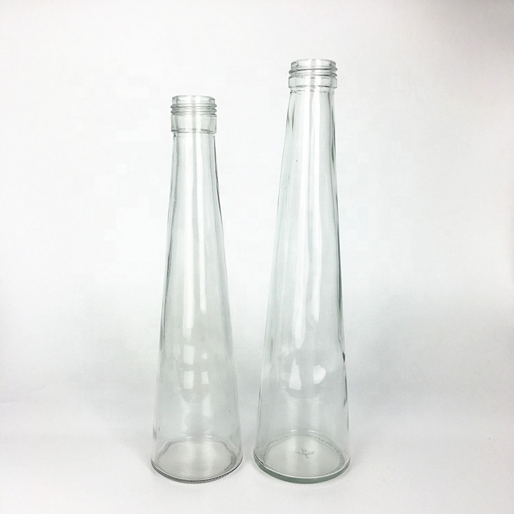 Empty 8oz 12oz conical flask glass bottle for cold coffee milk tea lemonade