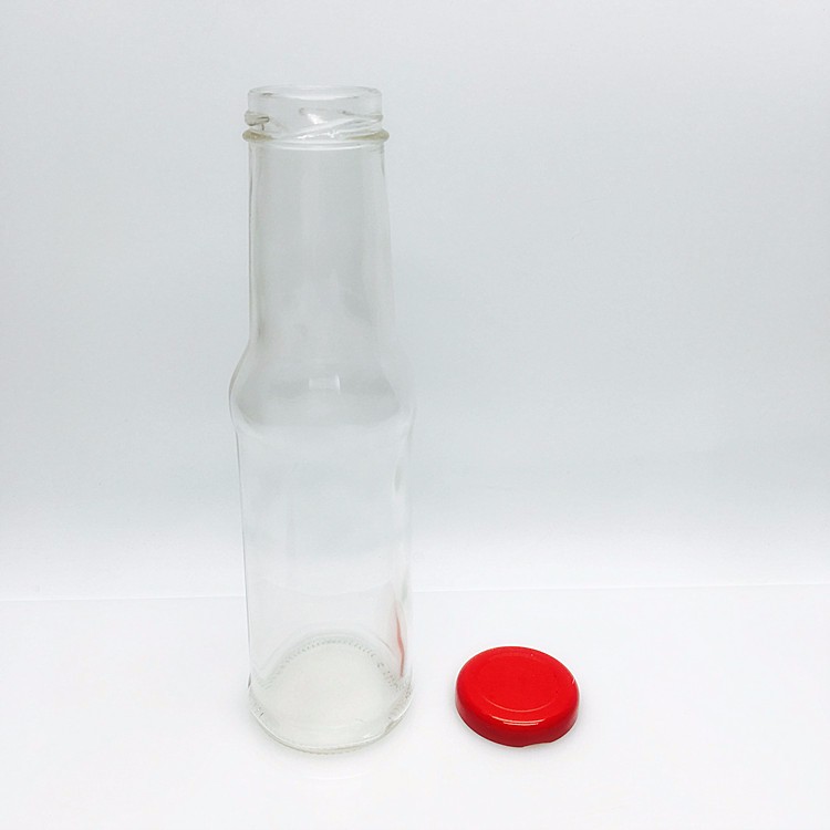 Empty 8oz bbq chili sauce pasta sauce bottle glass with 38mm tinplate twist off cap
