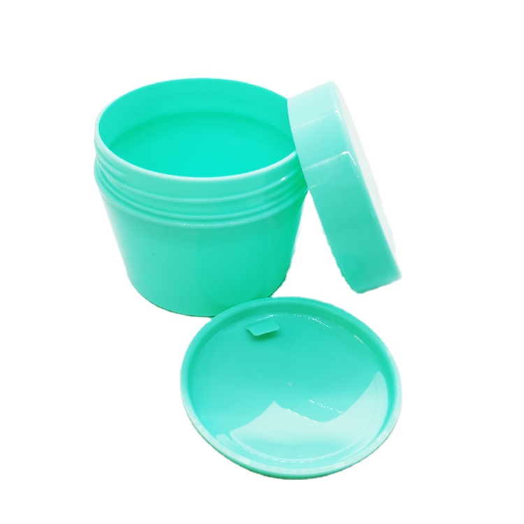 Empty 8oz green color cosmetic packaging plastic cosmetic container pot single wall body cream jar container bottle 240ml