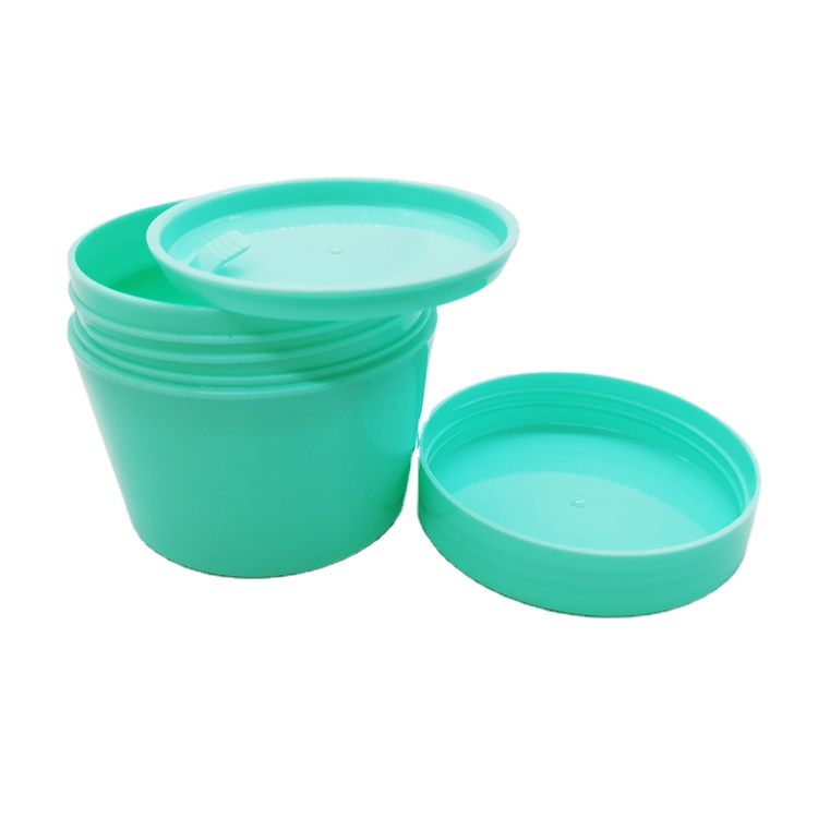 Empty 8oz green color cosmetic packaging plastic cosmetic container pot single wall body cream jar container bottle 240ml