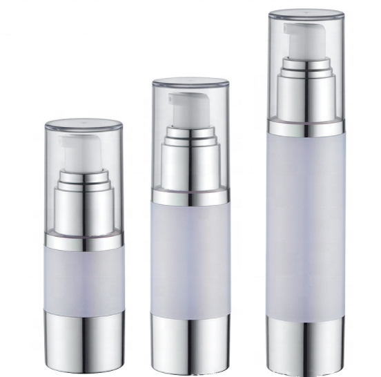 Empty ABS Airless Bottle 20ml 30ml 50ml Clear Frost Lotion Plastic Bottle For Cosmetic Packing