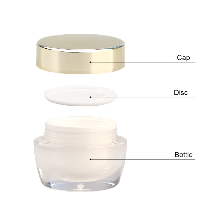 Empty Acrylic Oval Shape Face Cream Jars Cosmetics Packaging Packing