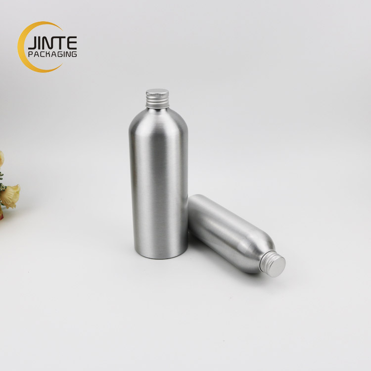 Empty Aluminum Cosmetic Packaging Bottle Metal Packaging 150ml 250ml 300ml 400ml 500ml Silver Alum Bottle With Screw Lid