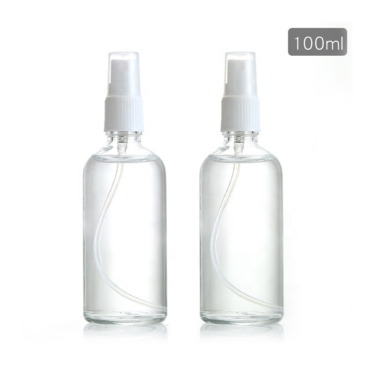 Empty Amber 250ml 500ml 8oz 16oz Refillable Glass Spray Bottles with Black Trigger Sprayer