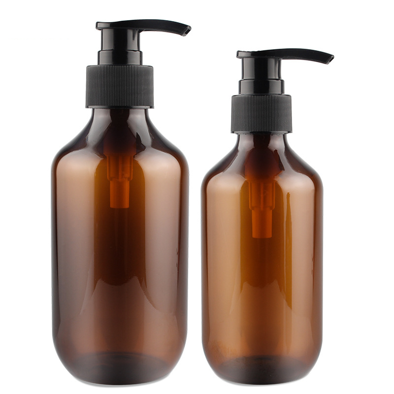 Empty Amber 500ml PET Hand Wash Sanitizer Bottles With Pump Hair Oil And Shamboo Plastic Packaging Bottle Custom Logo