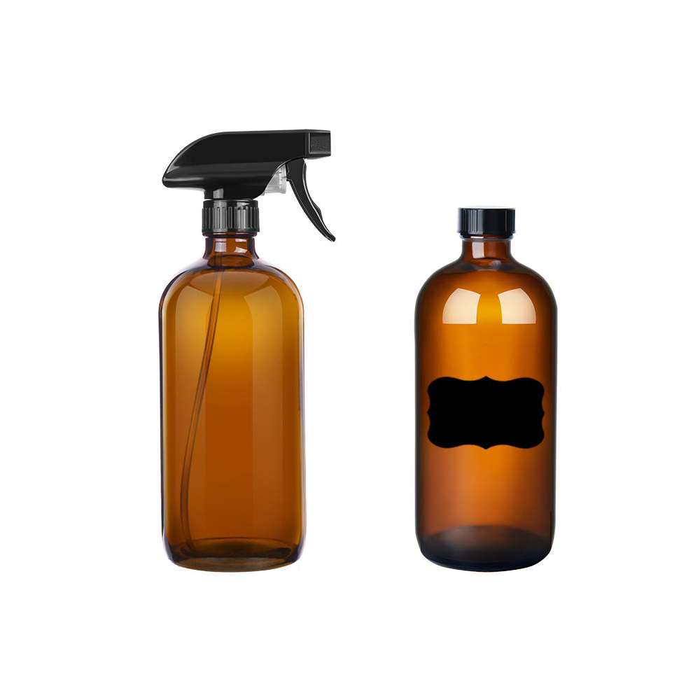 Empty Amber 8 oz16 oz Glass Spray Bottles Container For Essential Oils Cleaning Products With Trigger Sprayer Leak Proof Cap