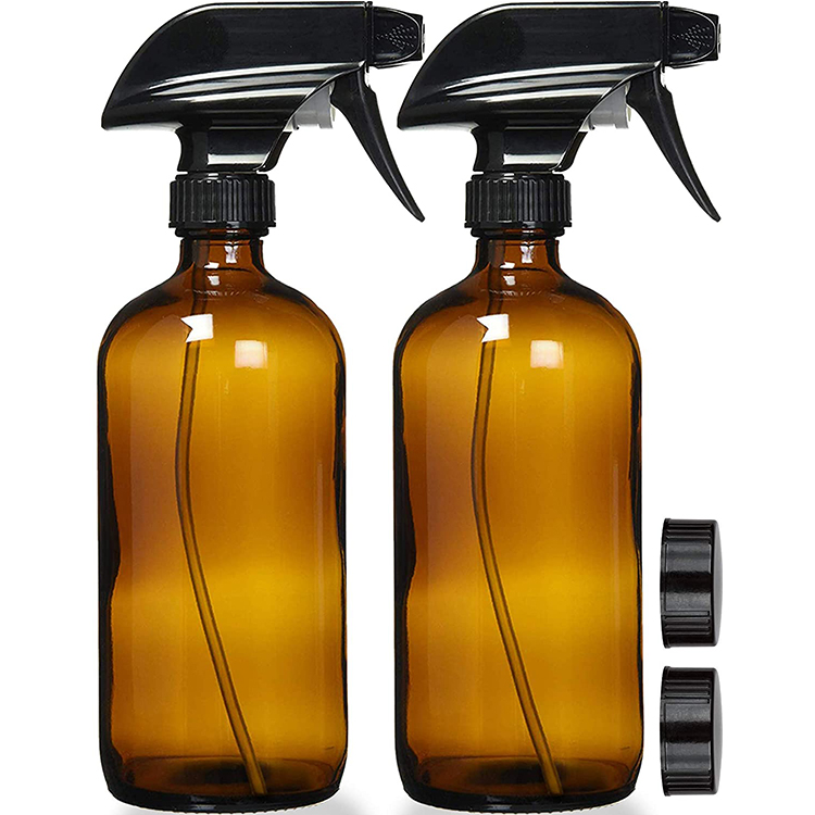Empty Amber 8 oz16 oz Glass Spray Bottles Container For Essential Oils Cleaning Products With Trigger Sprayer Leak Proof Cap