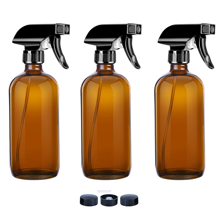 Empty Amber 8 oz16 oz Glass Spray Bottles Container For Essential Oils Cleaning Products With Trigger Sprayer Leak Proof Cap