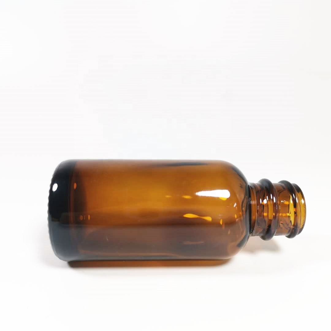 Empty Amber Blue Round 30ml Mini cosmetic essential oil glass bottle with dropper